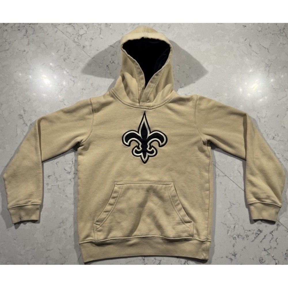 New Orleans Saints Hoodie Boys‎ Medium 10/12 Gold Fleece Cotton Sweatshirt NFL